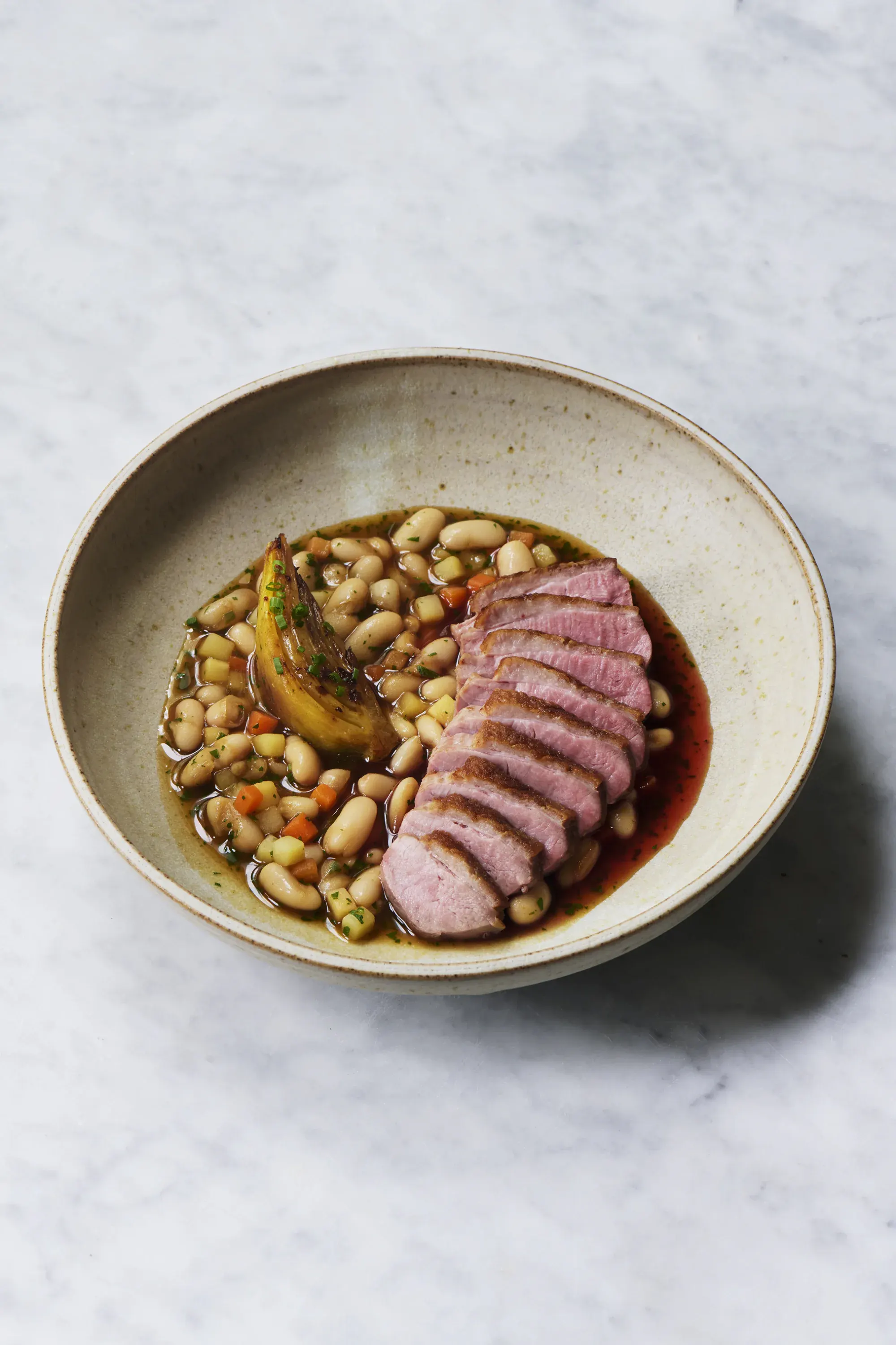 Duck, white beans and jus